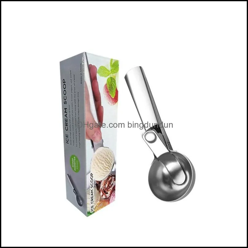 stainless steel ice cream fruits scoop scoops creative ice spoons shovels christmas gift tea tableware rrb14808