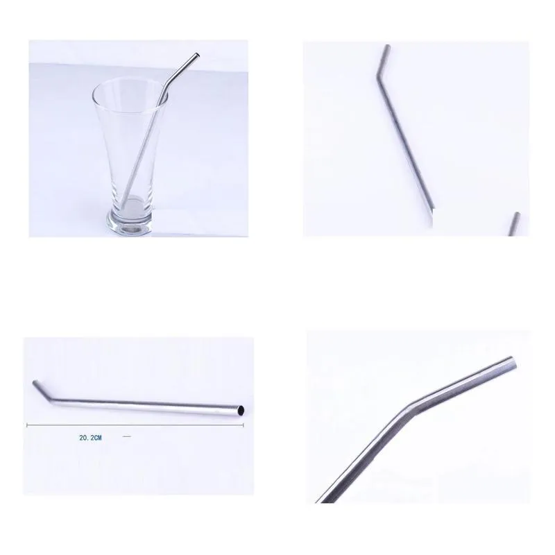 wholesale 500 pieces / lot metal drinking straw stainless steel drinking straw