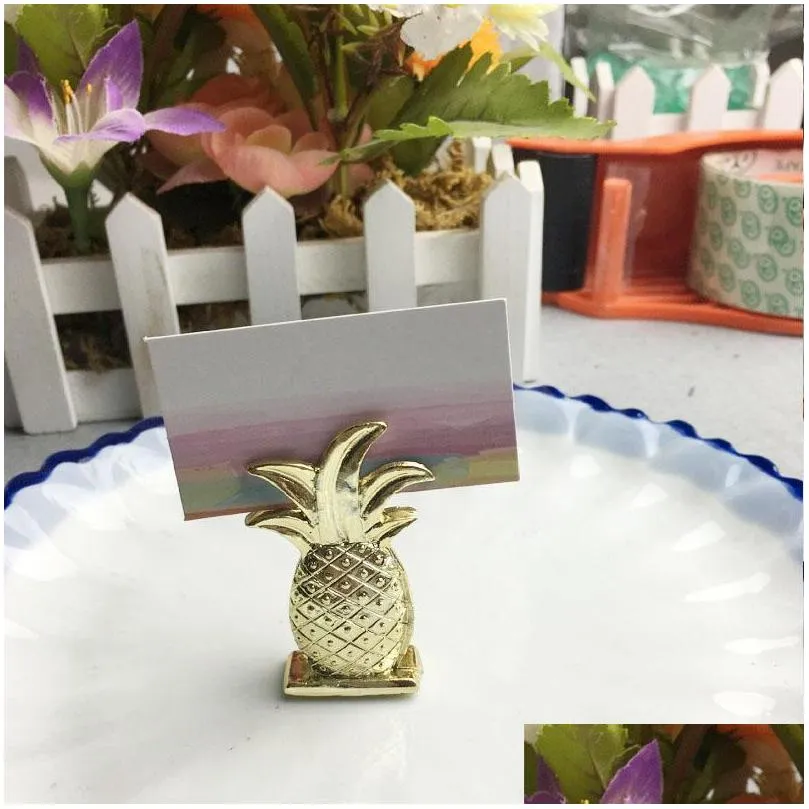 hot style gold pineapple place card holder table number figure stand party supplies wedding digital seat decoration za1394