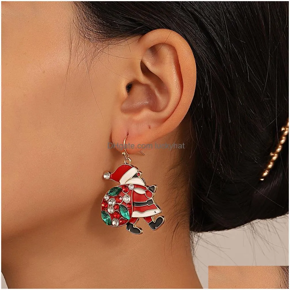 fashion jewelry christmas dangle earrings for women santa tree letters earrings