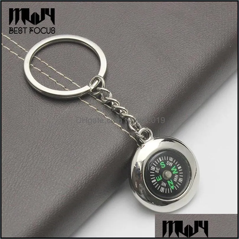 compass keychain tyre shaped compass decoration pocket alloy key ring watch style adventure camping hiking creative gift