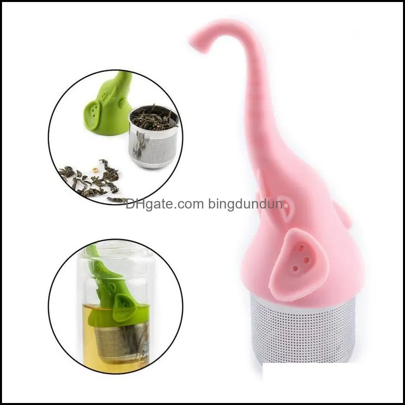 newtea tools stainless steel elephant tea infuser silicone strainer for teas and herbal kitchen gadges rrf12498