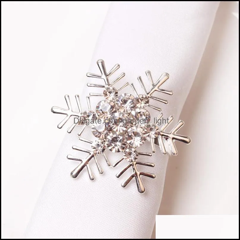 gold silver napkin rings snowflake christmas