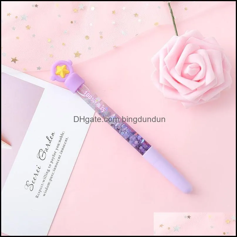 neutral pen lovely star scepter quicksand creative girl magic stick stationery school students use 0.5mm black office signature
