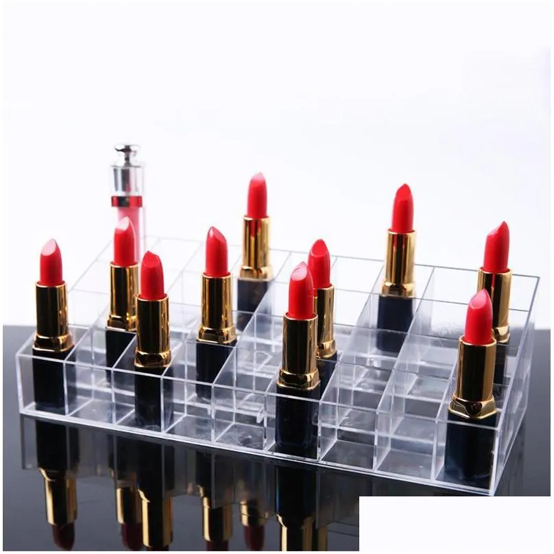 storage boxes bins 36/40 grids clear plastic makeup organizer box lipstick jewelry cosmetic case holder display stand organizers