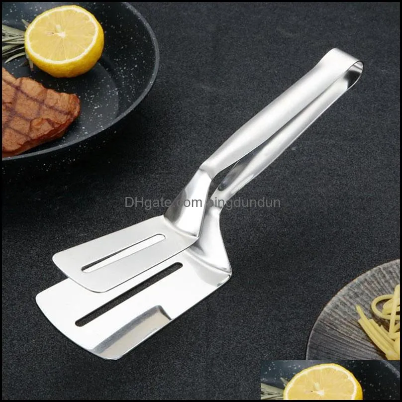 stainless steel kitchen bbq bread utensil barbecue tong fried fish steak clip shovel clamps meat vegetable meat clamp rrf14373