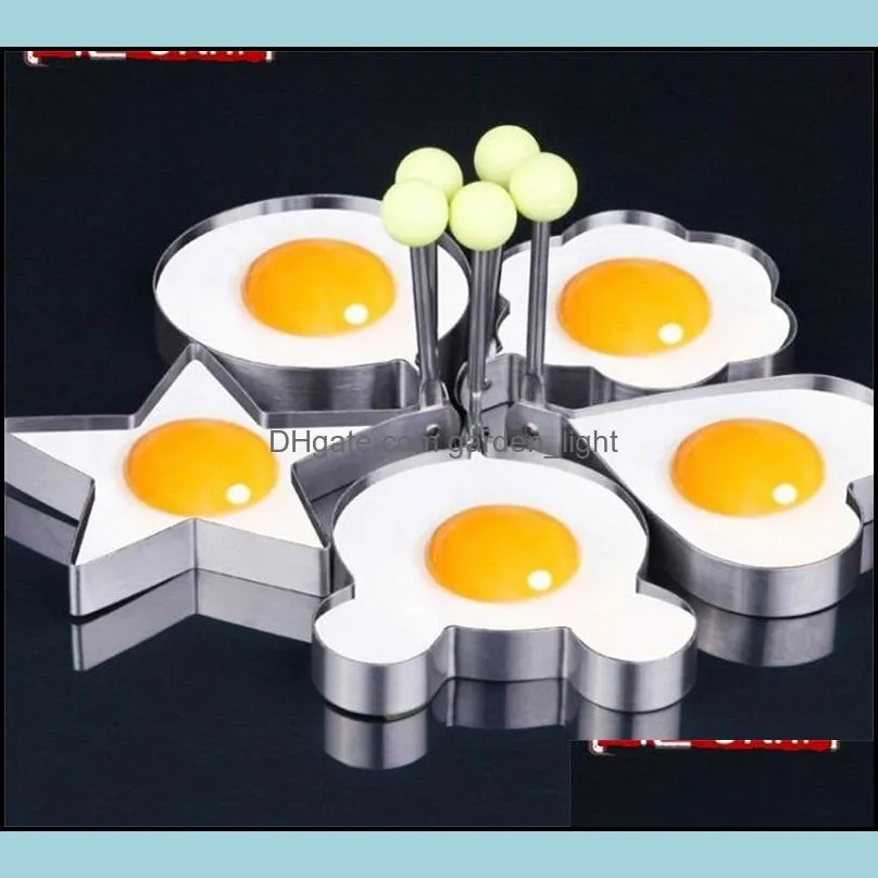 thickening stainless steel mold five pointed star love heart shaped fried egg mould kitchen practical gadget diy new arrival 1cj j2