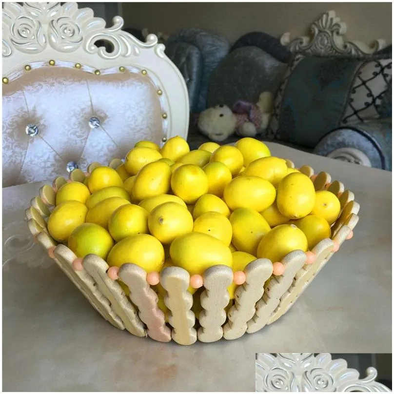 mini yellow artificial faux lemon simulation plastic fruits living room kitchen home decoration table decorative ornament za2603