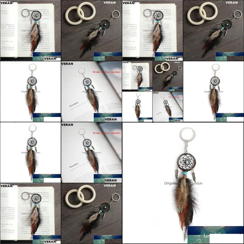 ancient silver leaf manual dream catcher key chain pendant small commodity creative gift pendant pendant