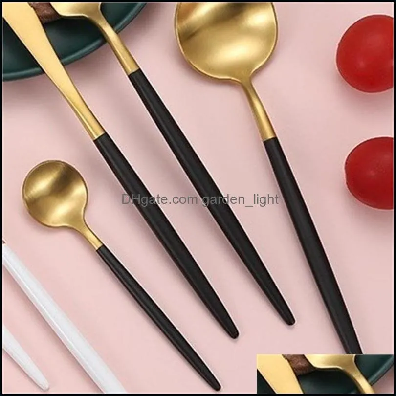 tableware four pieces set knife cake desserts fork milk tea soup cutlery restaurant strong spoon stainless steel 21 2wh f2