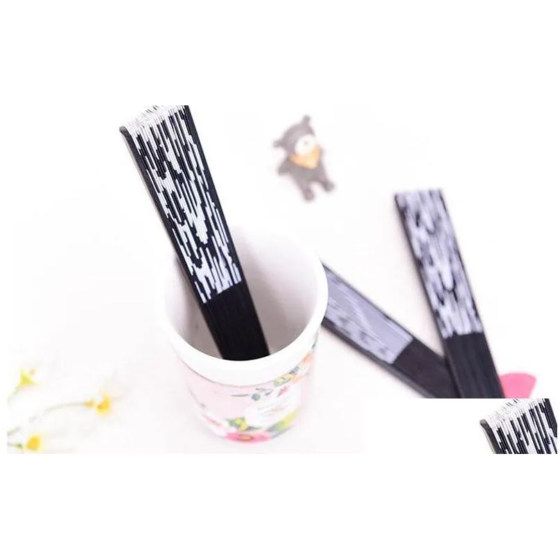 creative black and white plastic folding cloth fan geometric figure hand fans summer accesory for childrens gift party flavor za2846