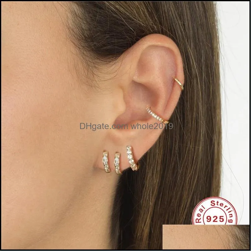 1 pc 100 real 925 sterling silver ear bone clipon screw back earrings without piecing women fine jewelry yme941