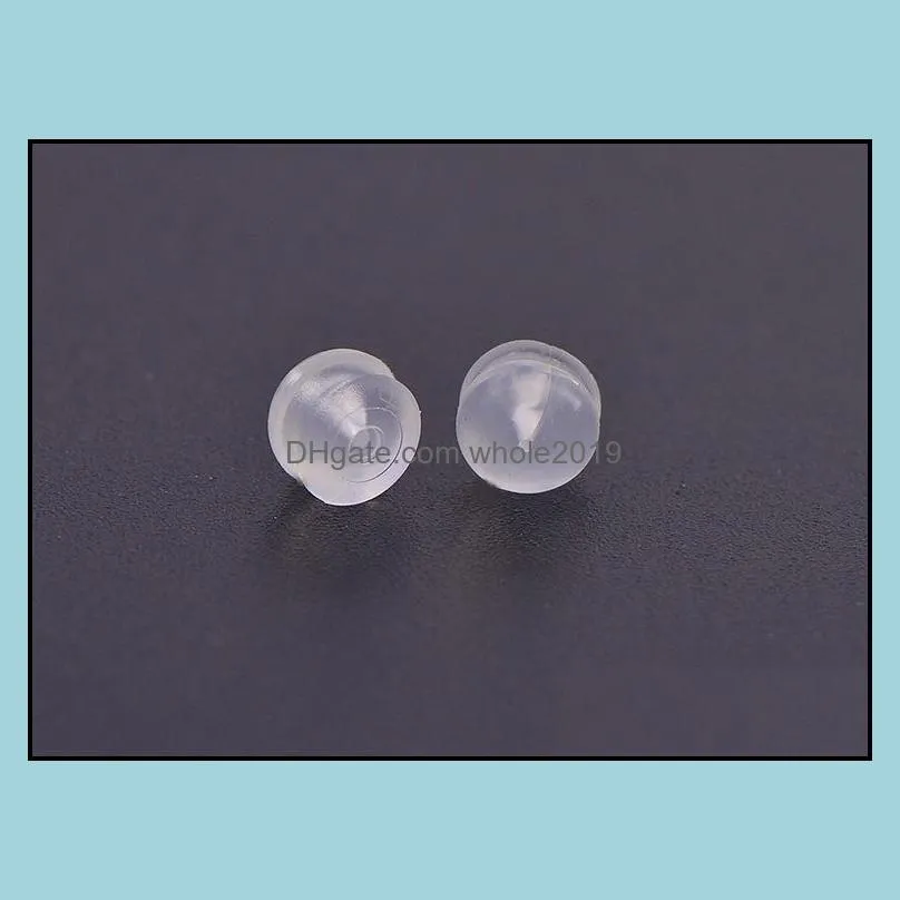 silicone ear nuts post stopper earring findings round transparent clear earring backs stoppers diy jewelry components earnuts stud