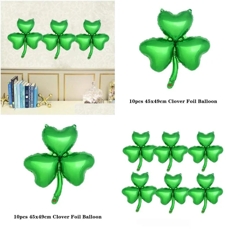 party decoration 10pcs green clover st. patricks day decorations shamrock irish wedding home decor supplies