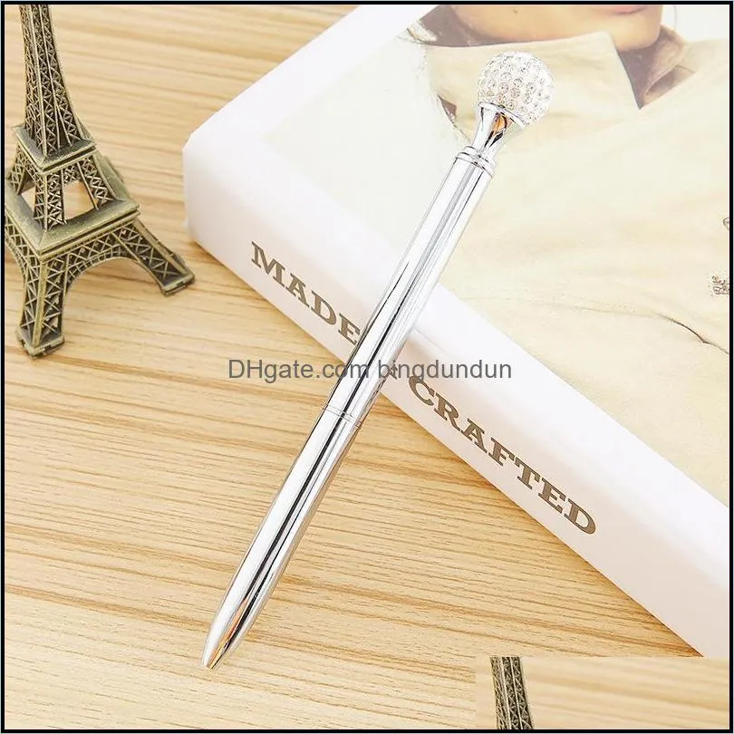 big pearl ballpoint pen metal rotating diamond ball stationery student examination prize signature office advertising points rrb14811