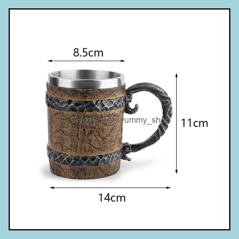 latest skull mugs stainless steel  drinking cup skeleton beer stein tankard coffee mug tea tumbler halloween bar drinkware