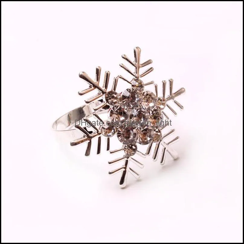 gold silver napkin rings snowflake christmas