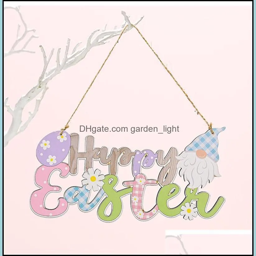 easter wooden ornament party joy hop hanging pendants for spring easter day home office decoration