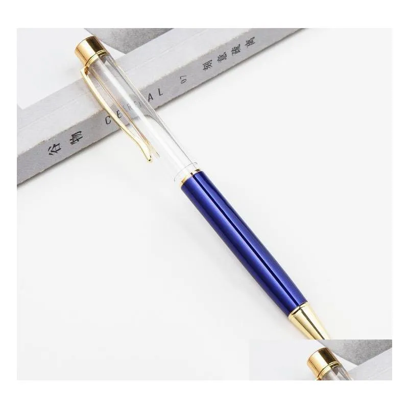 dhs blank bling bling 2in1 slim crystal diamond ballpoint pens glitter stylus touch pen diy pens 13 color sn2601