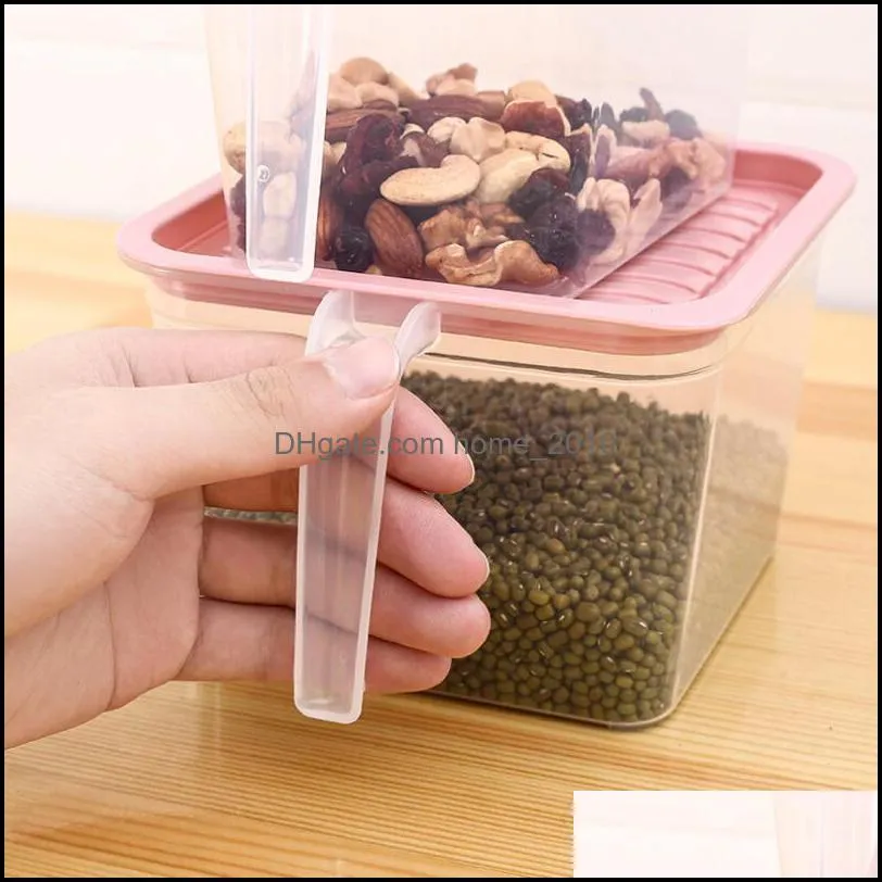 kitchen transparent storage containers sealed jar grains beans organizer food container refrigerator savers box