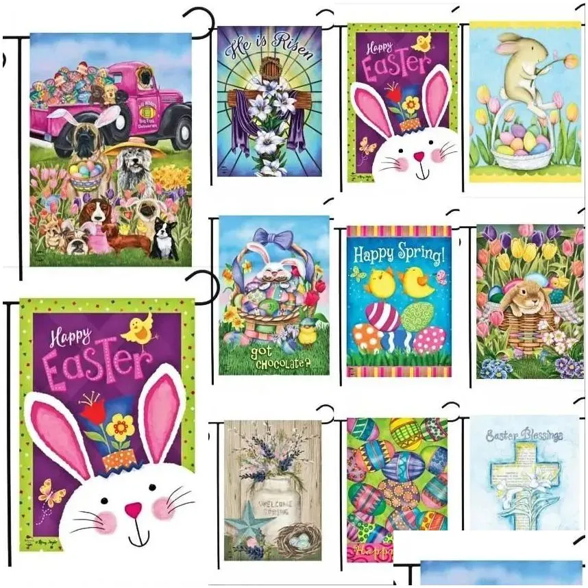 easter garden flag festivals holidays seasons decorations accessories party cartoon printing banner outdoor yard flags 0106