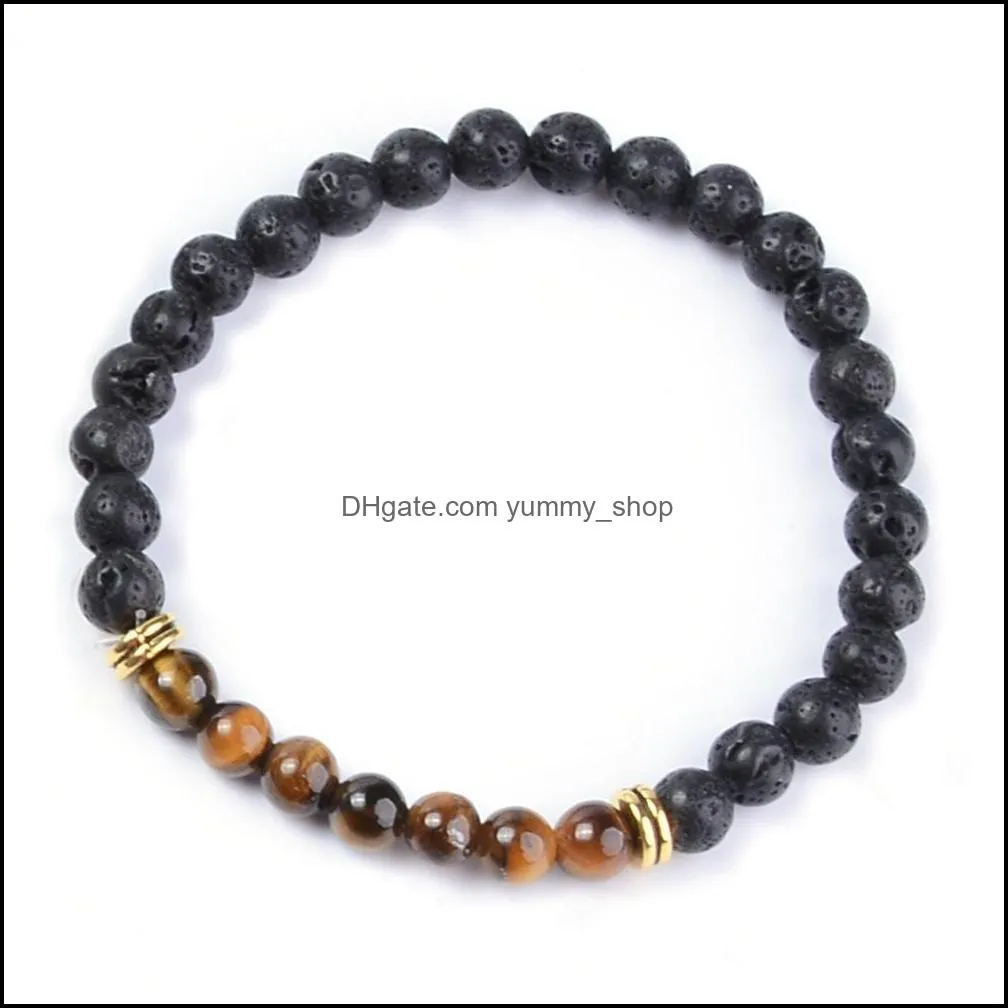 volcanic lava bracelets natural stone  oil diffuser bracelet women yoga beaded hand strings for men jewelry