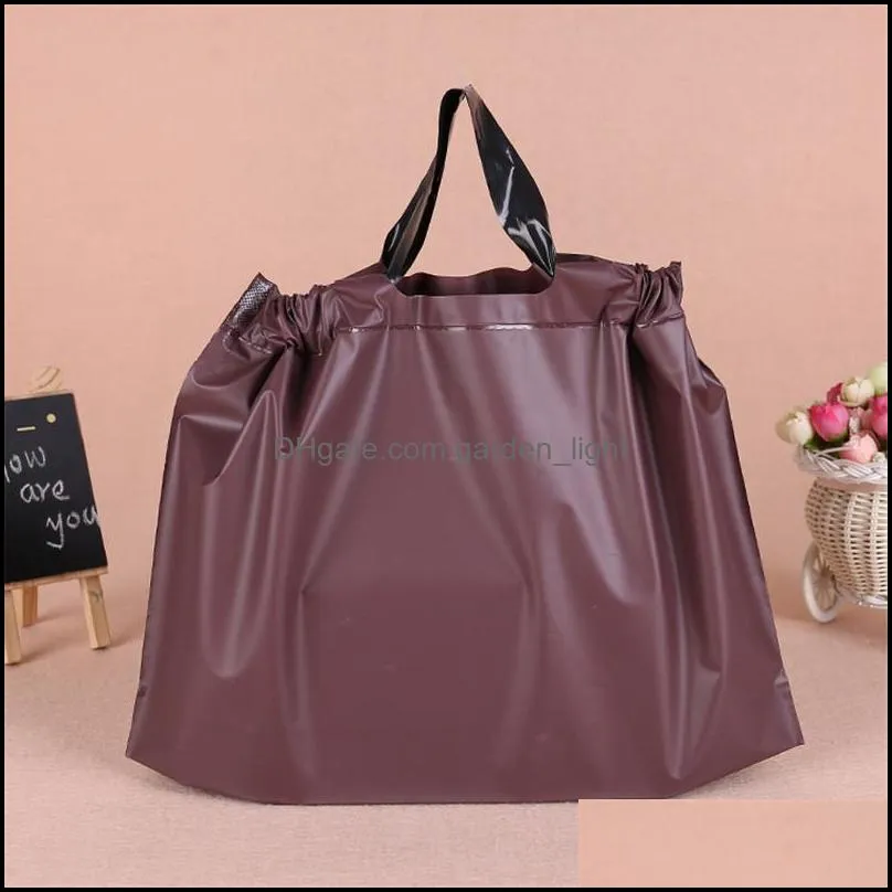 100 pcs eva frosted drawstring bag plastic clothing bag with handle shopping package bag 35x25 gift package bags