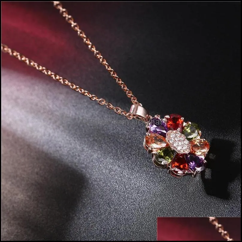 boutique necklace colorful environmental protection copper goldplated collar superior product zircon necklace boutique 