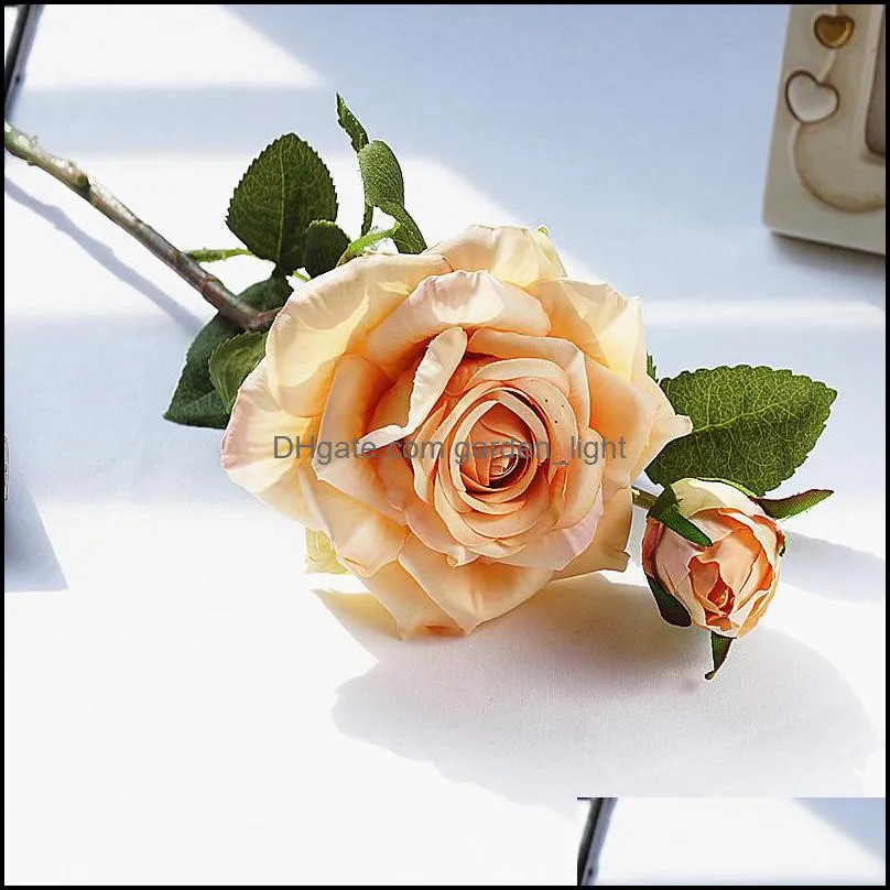 realistic curled rose gifts daily home christmas decorations hotel artificial flower rose bouquet wedding placement props vtky2180