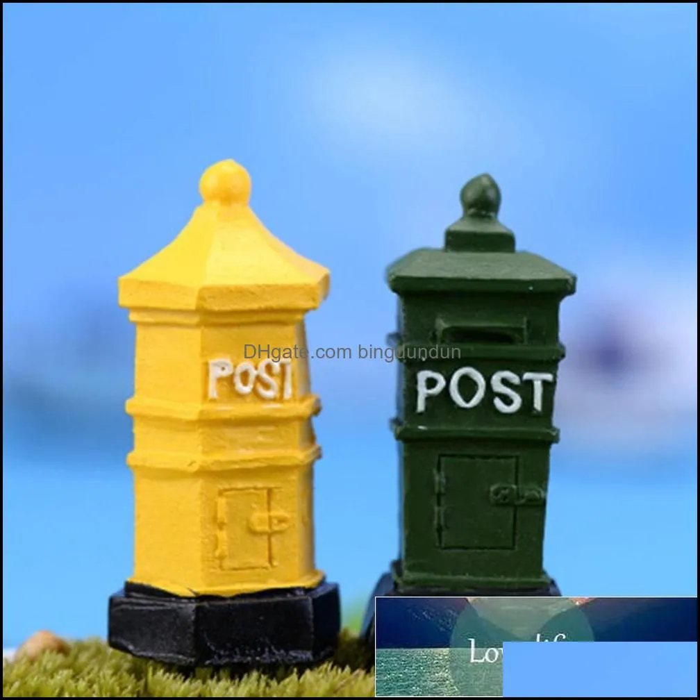 vintage postbox mail box miniature figurines mini craft micro landscaping fairy garden home houses decoration