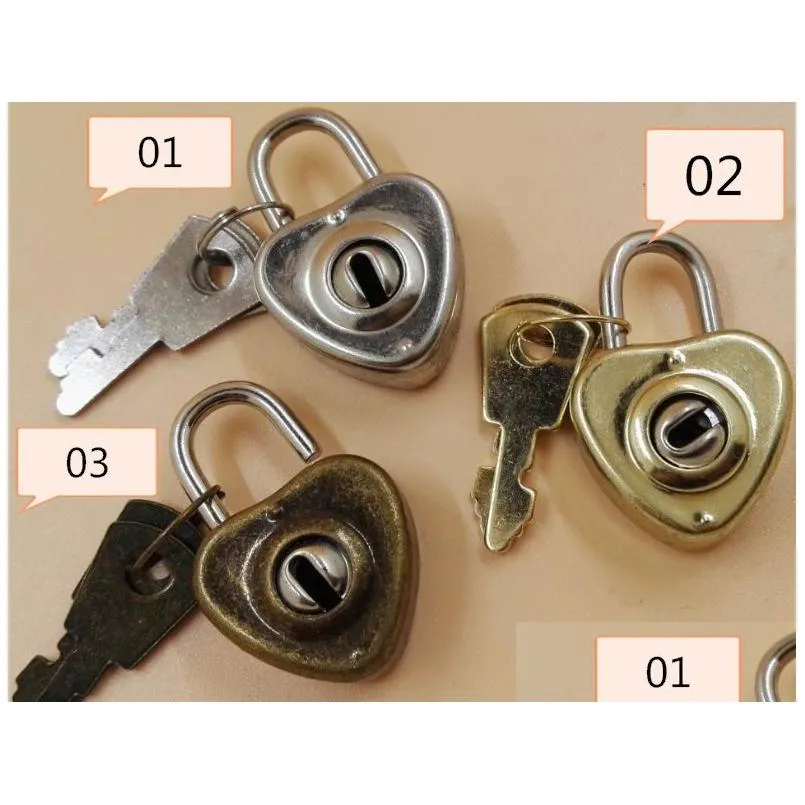 vintage heart shape romantic antique style mini archaize padlocks key lock with key valentines day gift sn2426