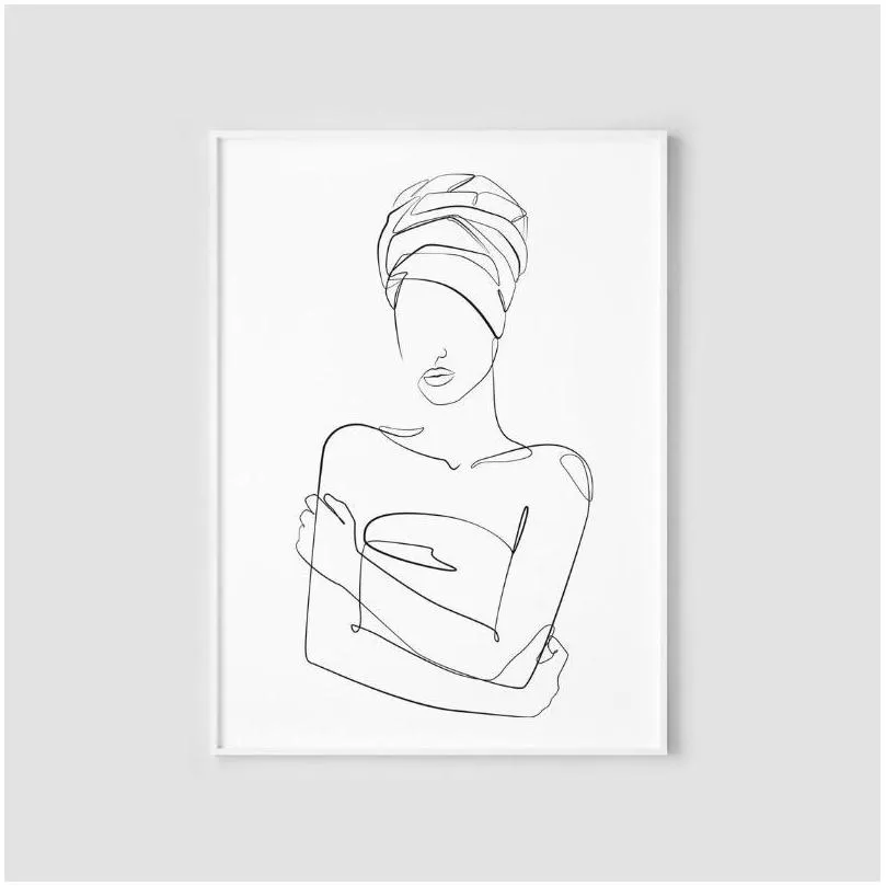 paintings woman one line drawing art canvas painting abstract female nude figure poster body minimalist print nordic for home decor