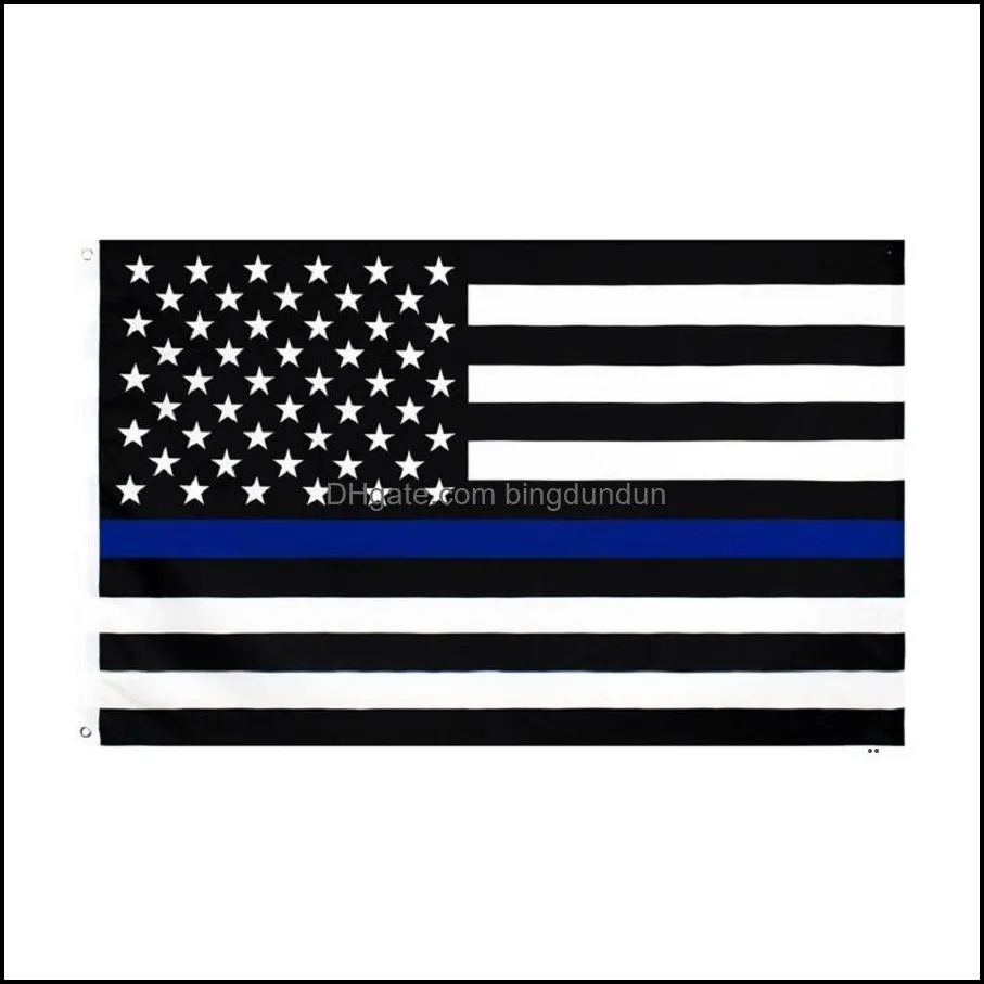 3x5fts 90cmx150cm law enforcement officers us american police thin blue line flag blueline usa police flags rrd8185