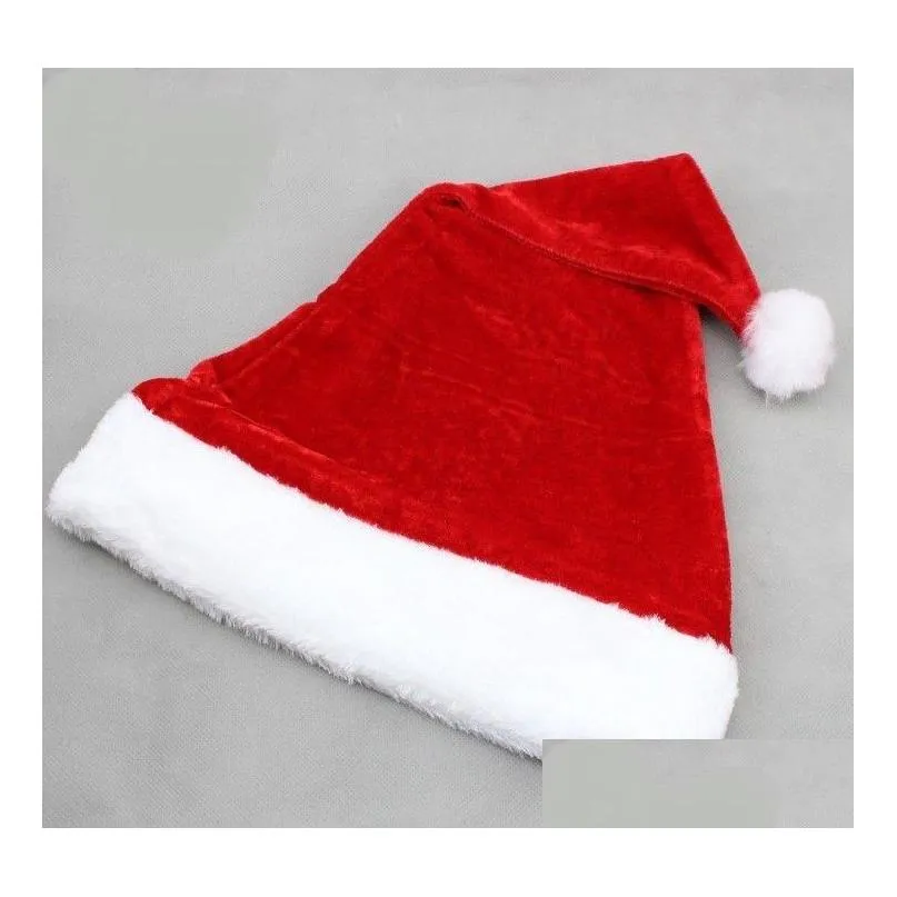 highgrade christmas hat adult christmas party cap red plush hat for santa claus costume christmas decoration gift wa1499