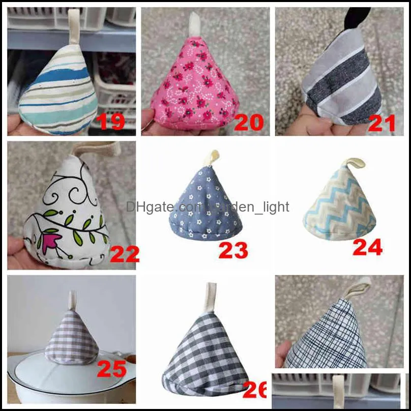kitchen tools cloth cotton heat insulation pot handle cover triangle cap iron baking accessories oven mitt modern fashion colorful exquisite