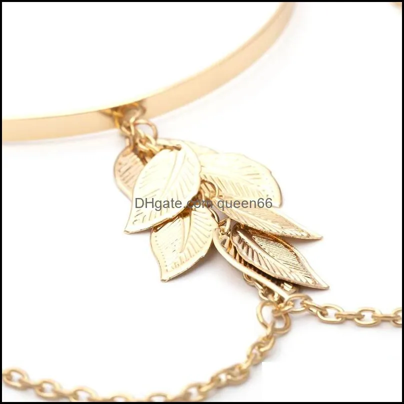 boho retro leaves upper arm bracelet for women love retro bracelet bangle jewelry female charms bracelet cuff