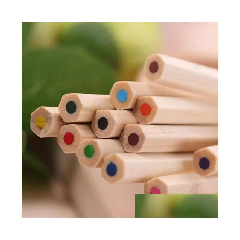 hot colored lead color drawing pencil wood colour pencils sets of 12 colour kids colored drawing pencils children dhs sn5167