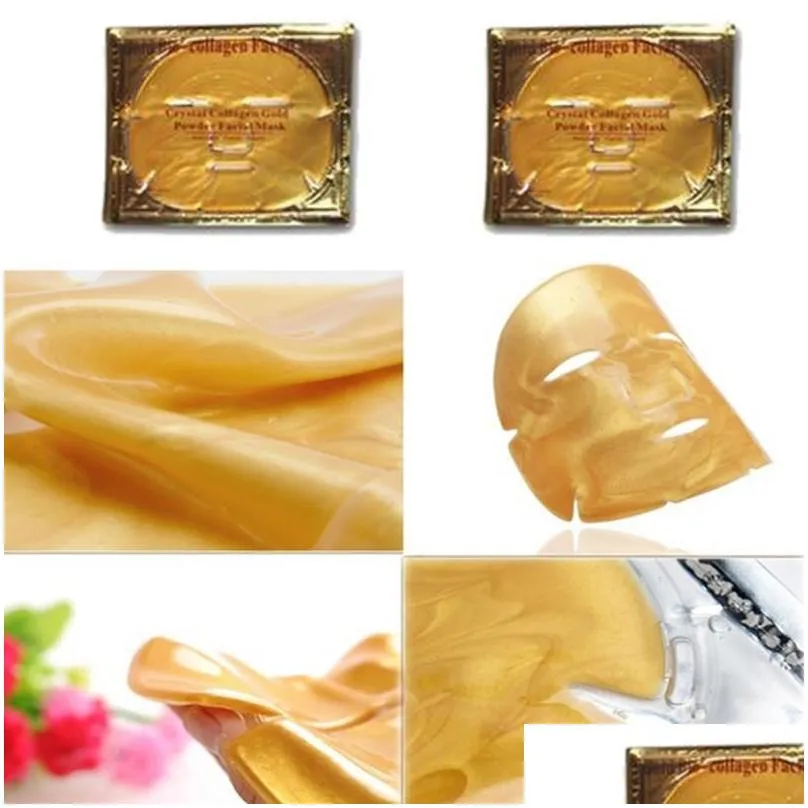 dropshipping gold biocollagen facial mask crystal gold powder collagen facial mask moisturizing antiaging face mask