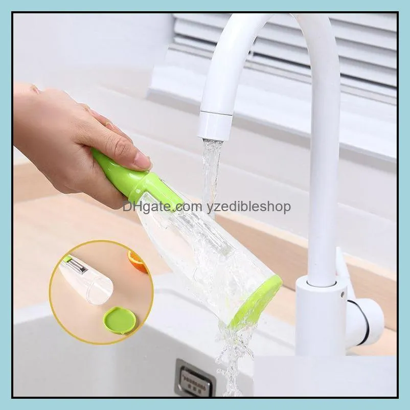 multifunctional vegetable tools storage type peeling knife with tube peeler peeling  supplies household