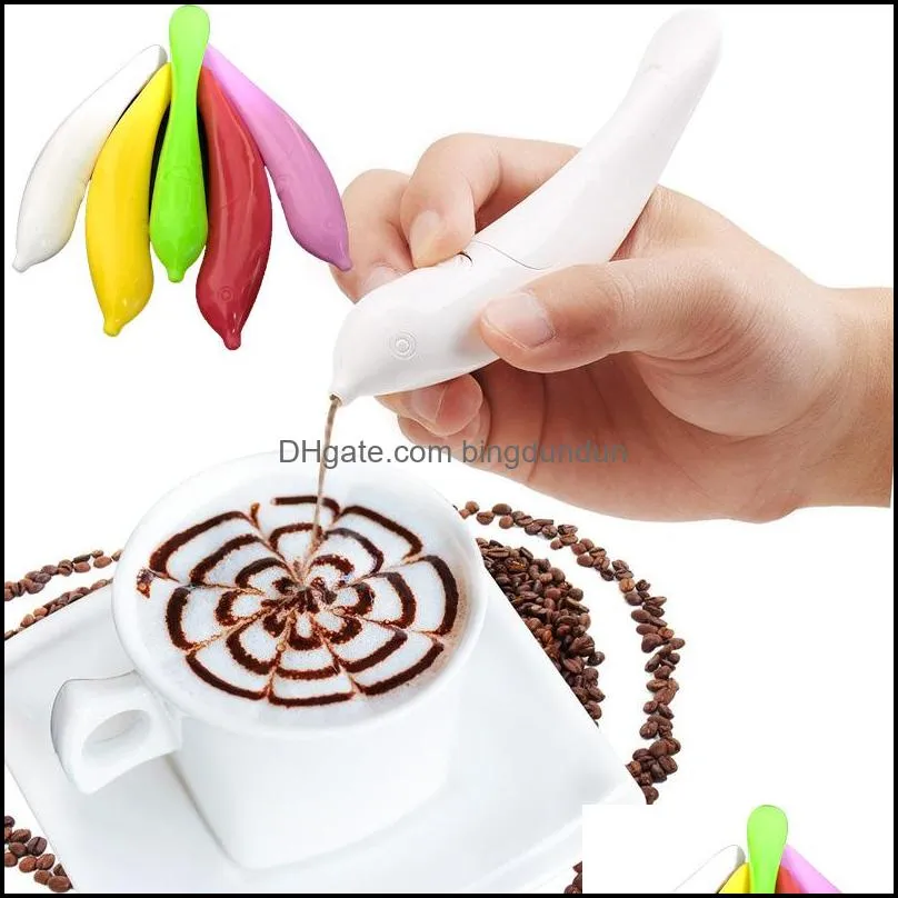 electrical latte art pen for coffee cake spice pen cake decoration carving baking pastry tools decor