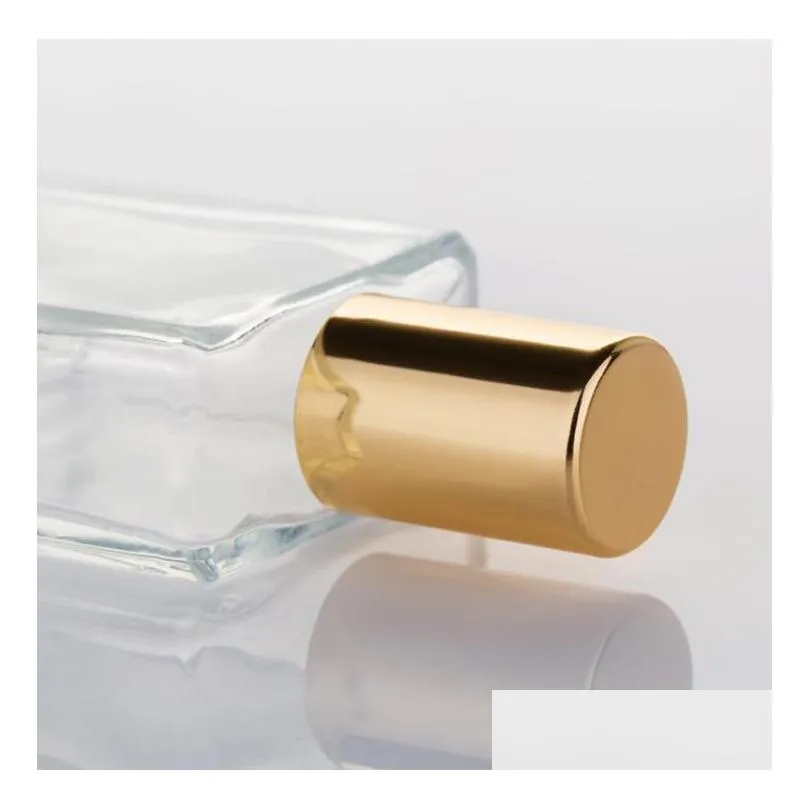 15ml square mini portable steel ball bottle refillable roll on glass bottles for  oil sn5355