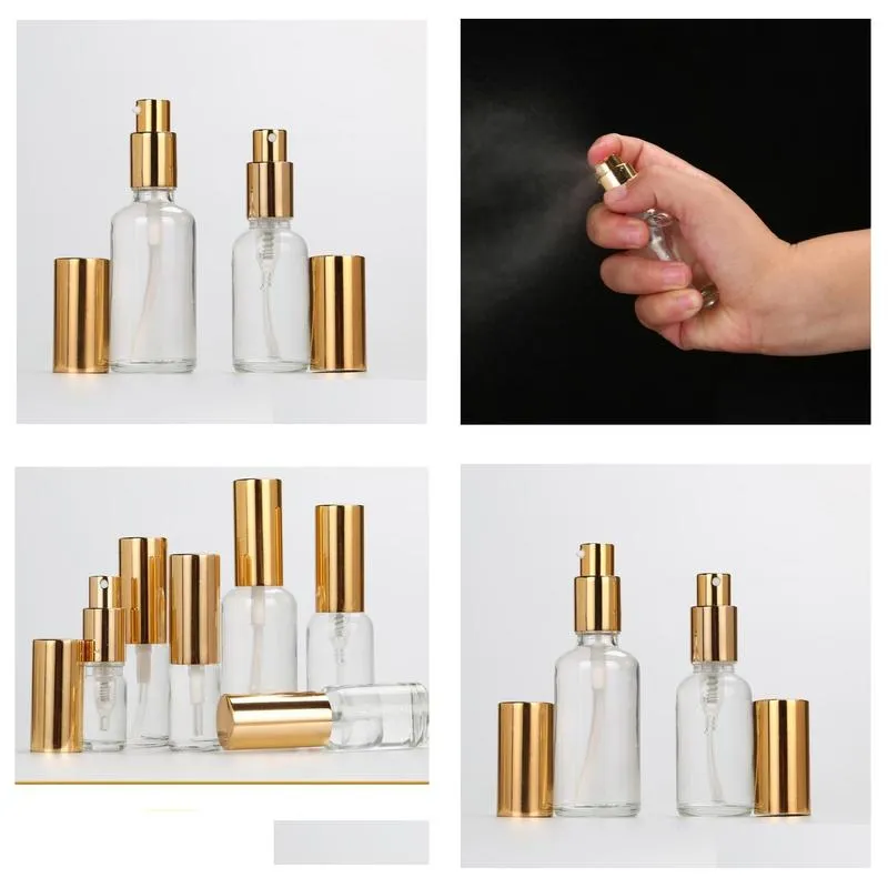 100pcs 50ml clear glass spray bottle clear mist sprayer bottle perfume spray glass bottle new sn4578