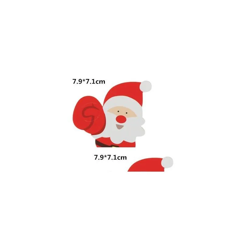 50pcs/lot cartoons santa claus paper lollipop cards diy lollipop gift package decor christmas decoration fy3992