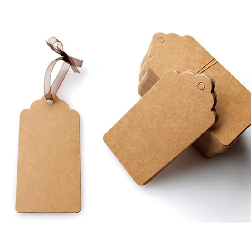 wholesale blank price tag kraft paper gift tag diy brown paper kraft label paper tagging wa1383