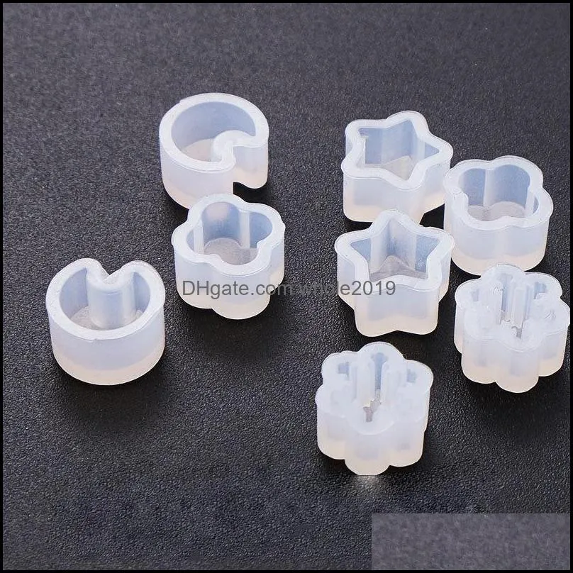 mini stud earrings silicone mold crystal epoxy handmade earrings mold star flower shape earring pendant ear hook diy resin mold jewelry