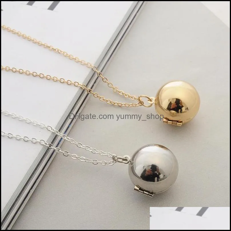 fashion a small box necklace secret information into ball locket neckla silver gold plated pendant necklace for women men xl747