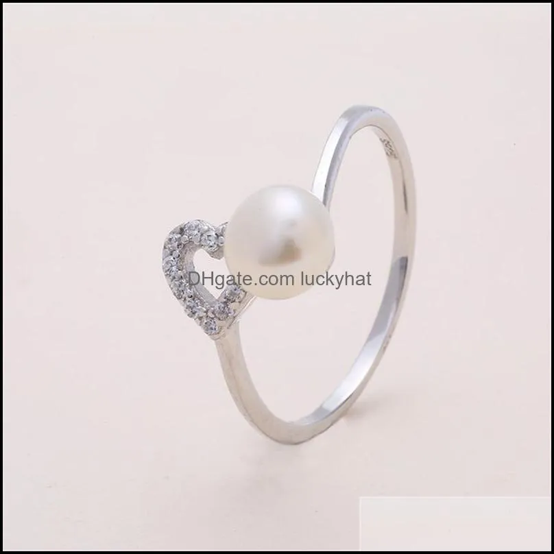 fashionable love freshwater pearl jewelry settings mount female s925 sterling silver open diy accessories