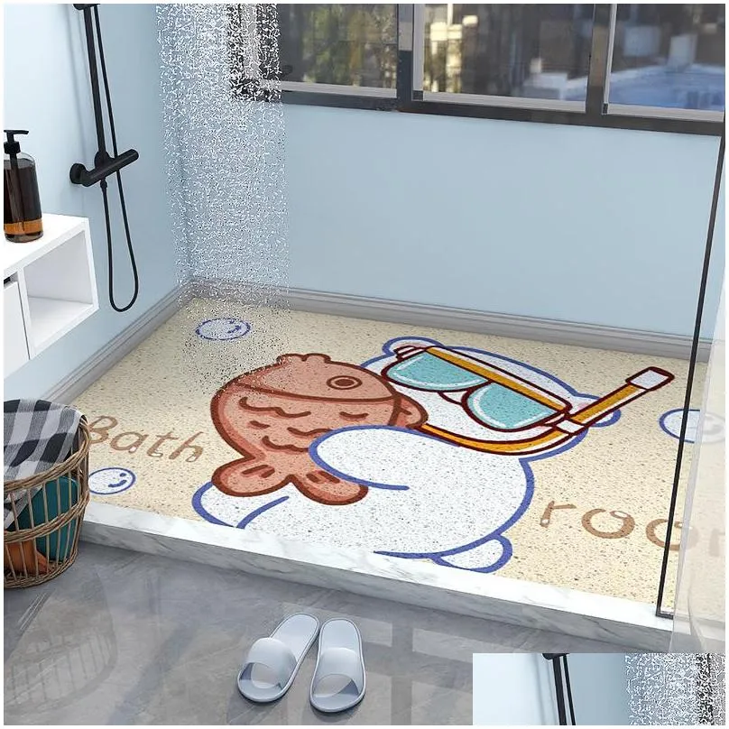 carpets cartoon bathroom non slipmat childrens bathroom anti fall floor mat bath shower room silk circle foot mats household can be