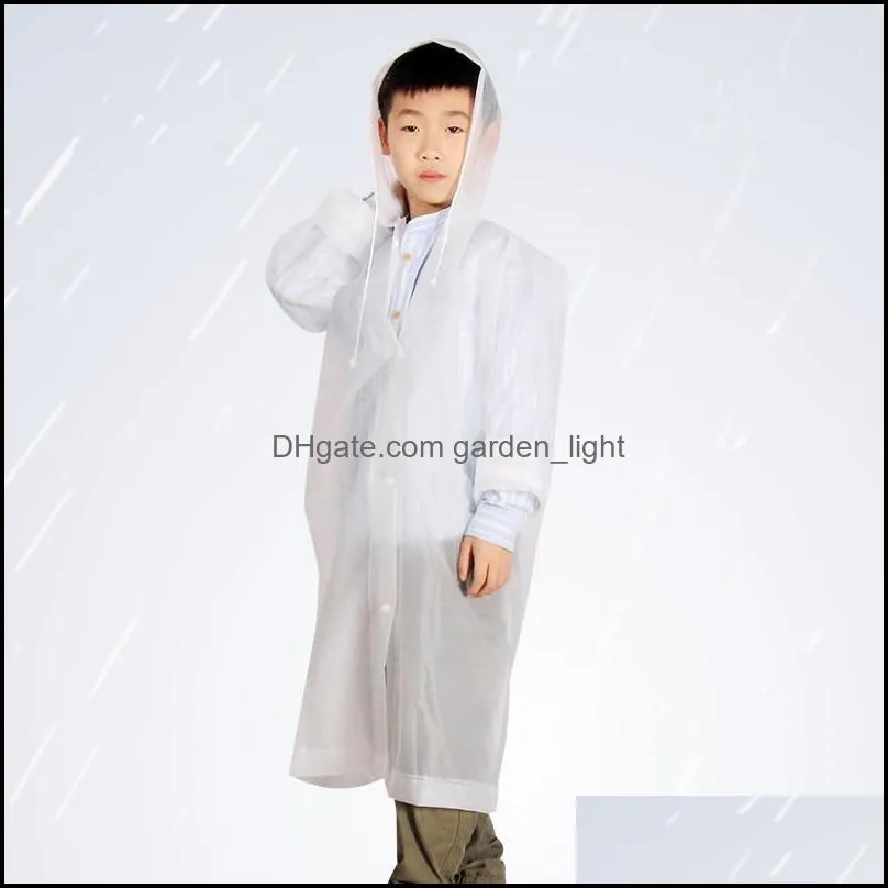 peva raincoat non disposable matte rainwear adult kids household waterproof raincoat portable travel camping hooded rainwear