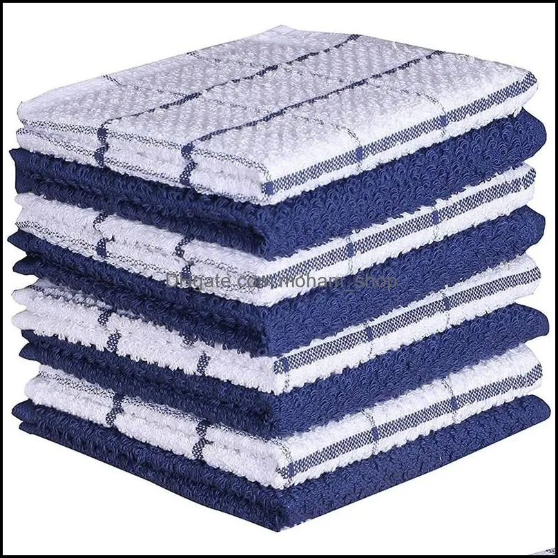 cotton 30x30cm/12x12inch dish towel soft super absorbent wiping rags lattice designed bathroom kitchen tea bar towels home glass hand cleaning cloth